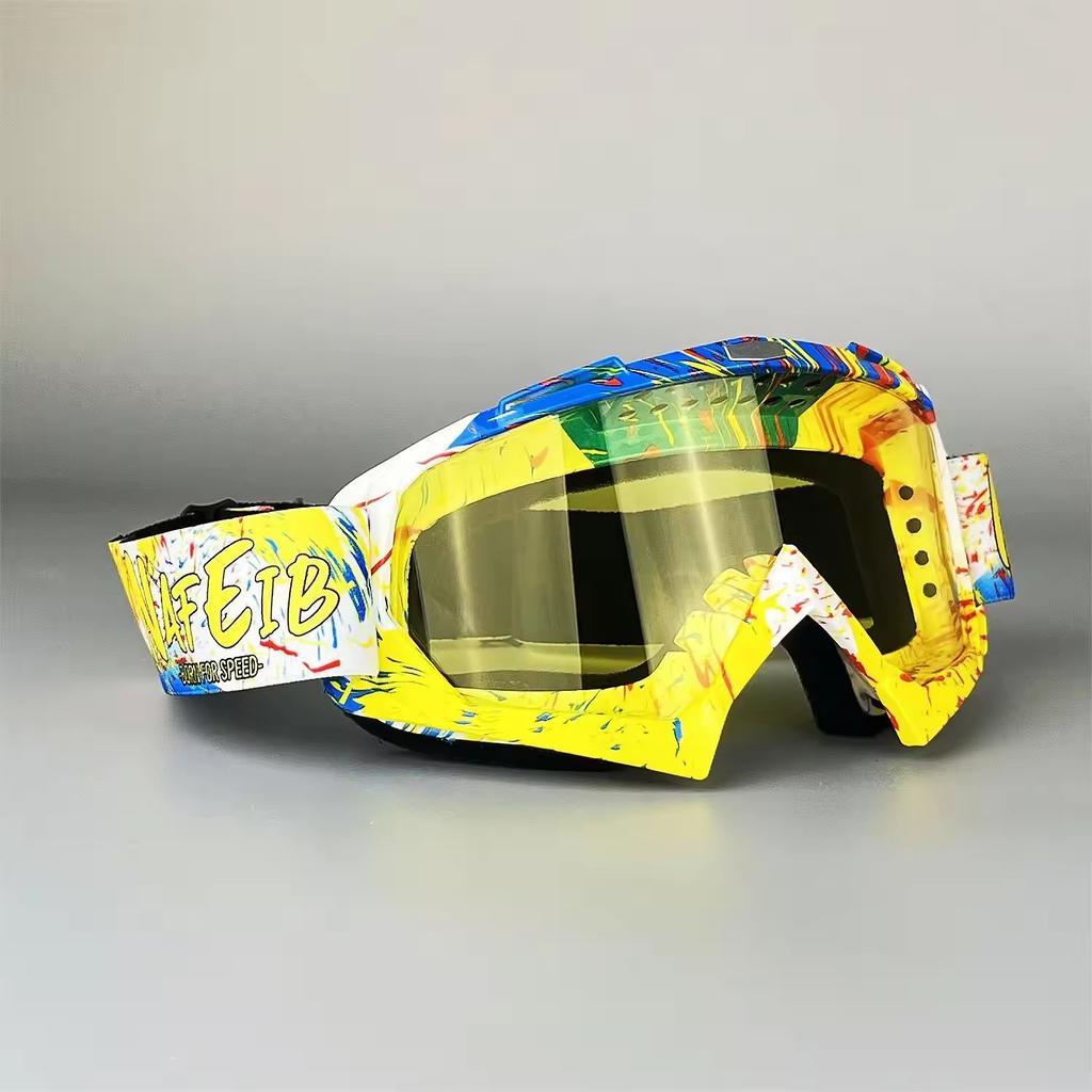 2026 Vibrant Frame Design Motocross Goggles UV400 Lens Lightweight Durable Adjustable Strap Outdoor Sports Riding Goggles