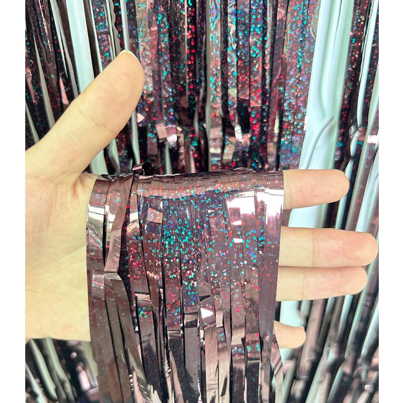 1x2m Laser Rain Tinsel Garland Door Curtain for Weddings, Christmas, Birthdays, and Party Backdrops