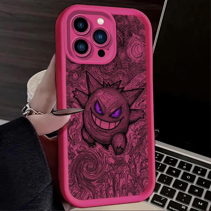 P-Pokemon Гэнгар Крутой Чехол Для Телефона Для iPhone 17 Air 16 16E 15 14 13 12 11 Pro Max X XS X S Max XR SE 2020 SE4 7 8 Силиконовый Чехол