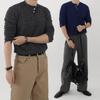Onl Men Ribbed Henry Neck Muscle Fit Knit