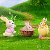 Пасхальное яйцо, миниатюрные безделушки, смоляная мультяшная статуя Бууни, подарок, мини-фигурка пасхального кролика