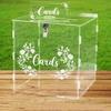 Wedding Card Box Clear Acrylic with Lock Detachable Design Gift Holder