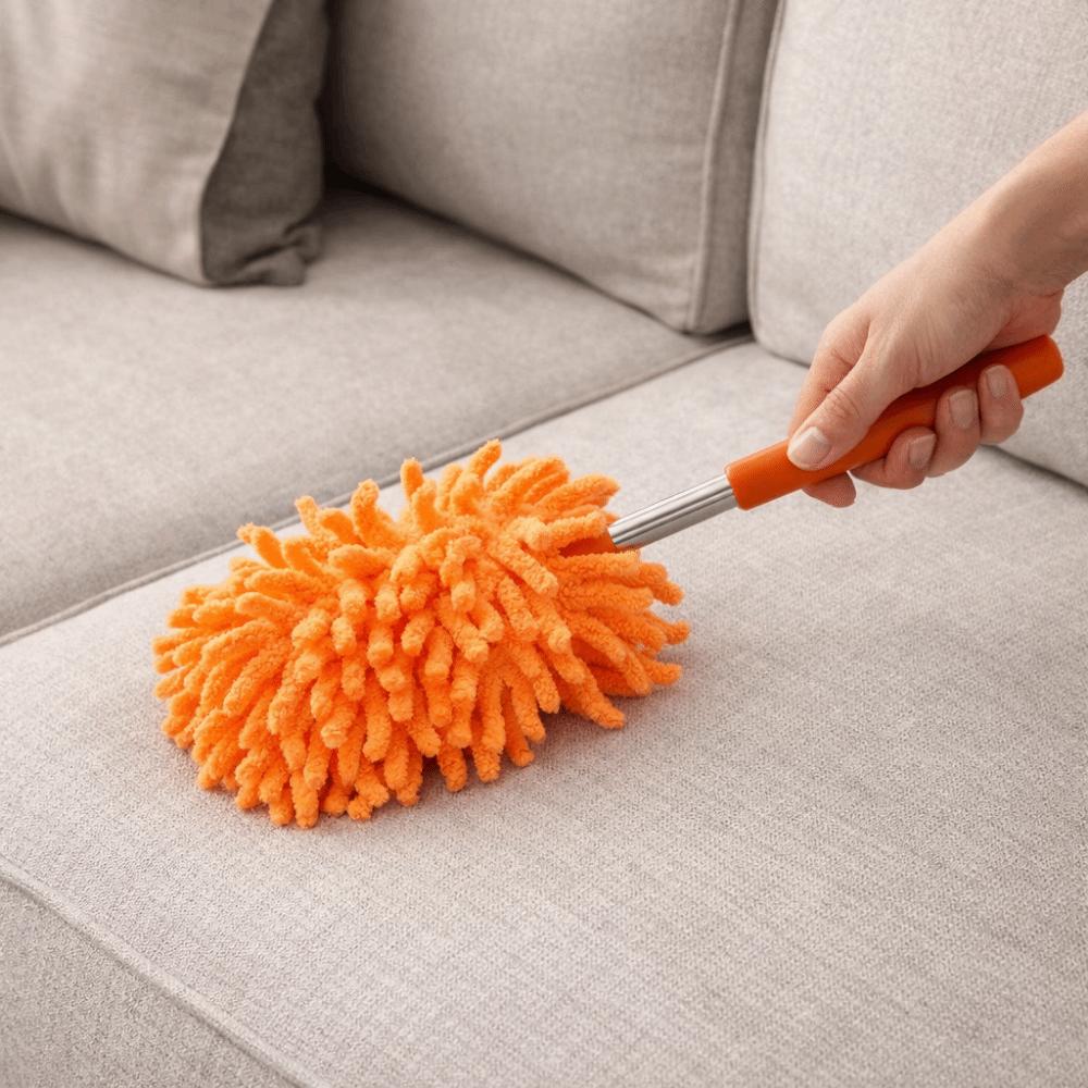 2 Pieces Extendable Cleaning Duster Replaceable Head Telescopic Dust Brush Furniture Dusting