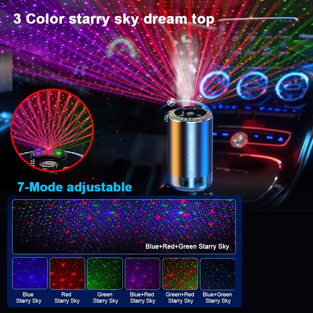 Автомобильный увлажнитель воздуха, интеллектуальный ароматизатор, устранитель запахов в автомобиле, долговечный ароматизатор, аксессуары Starry Light
