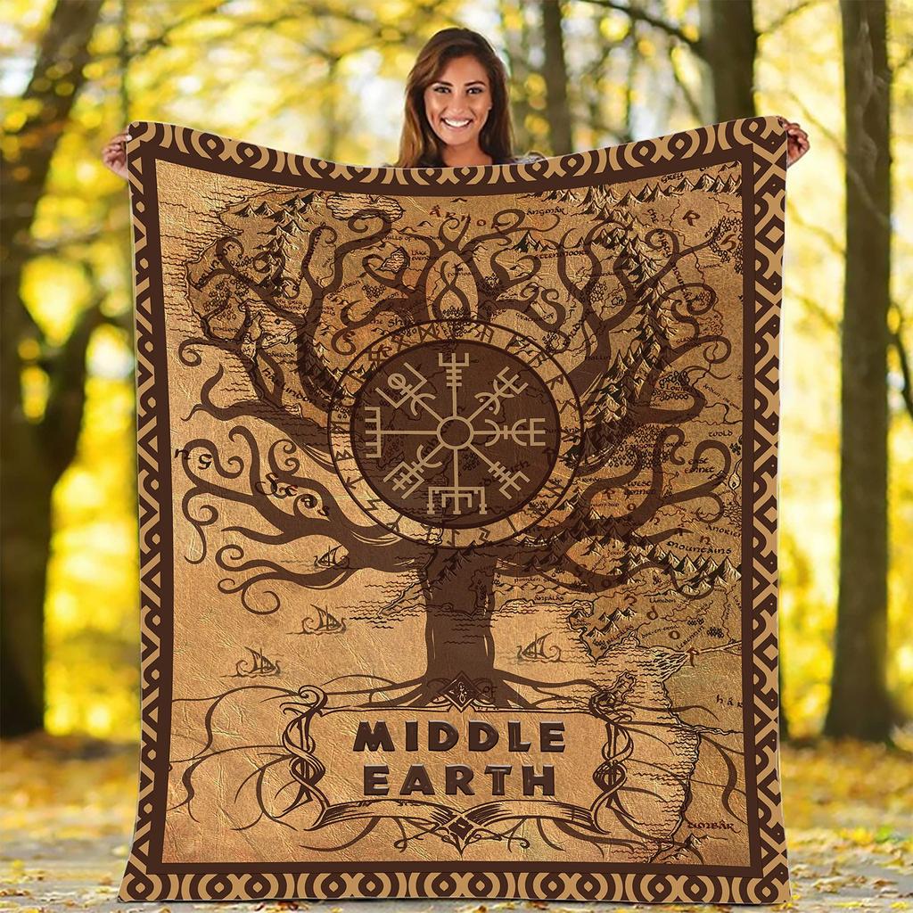 Одеяло с картой Средиземья Одеяло супермягкое бархатное одеяло Легкое одеяло для кровати Стеганое одеяло Прочное украшение для дома Флисовое одеяло