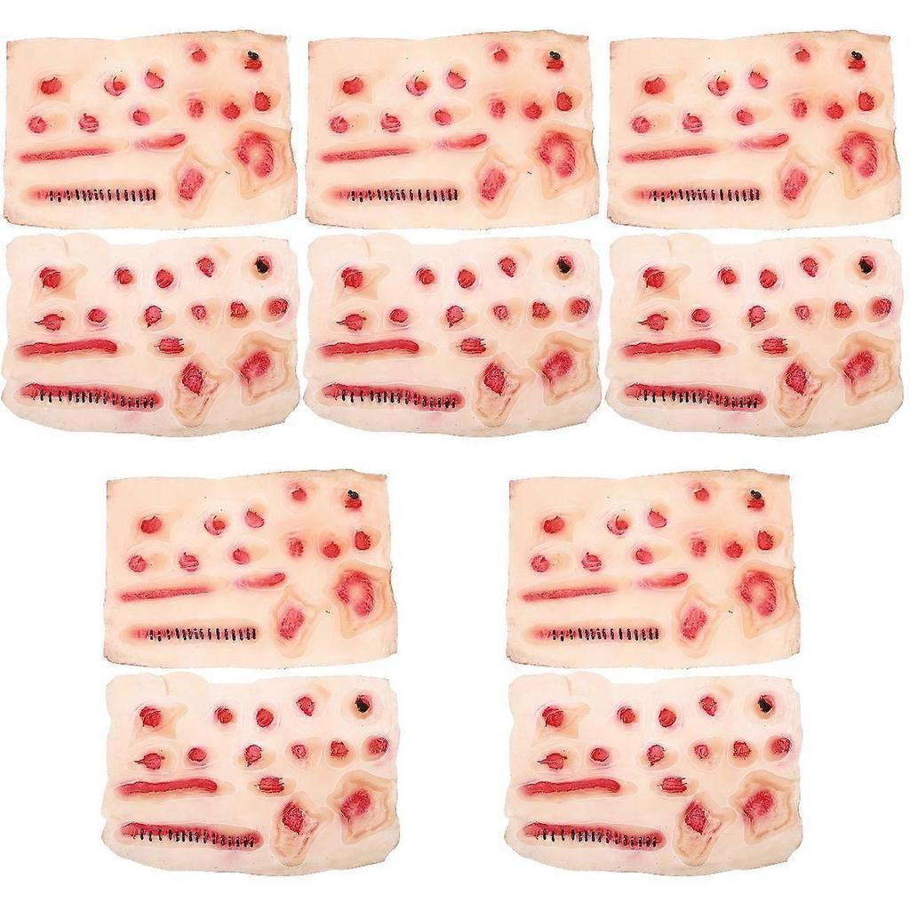 Fake Wounds Halloween Scar Stickers for Costume Makeup 10Pcs PVC Assorted Color