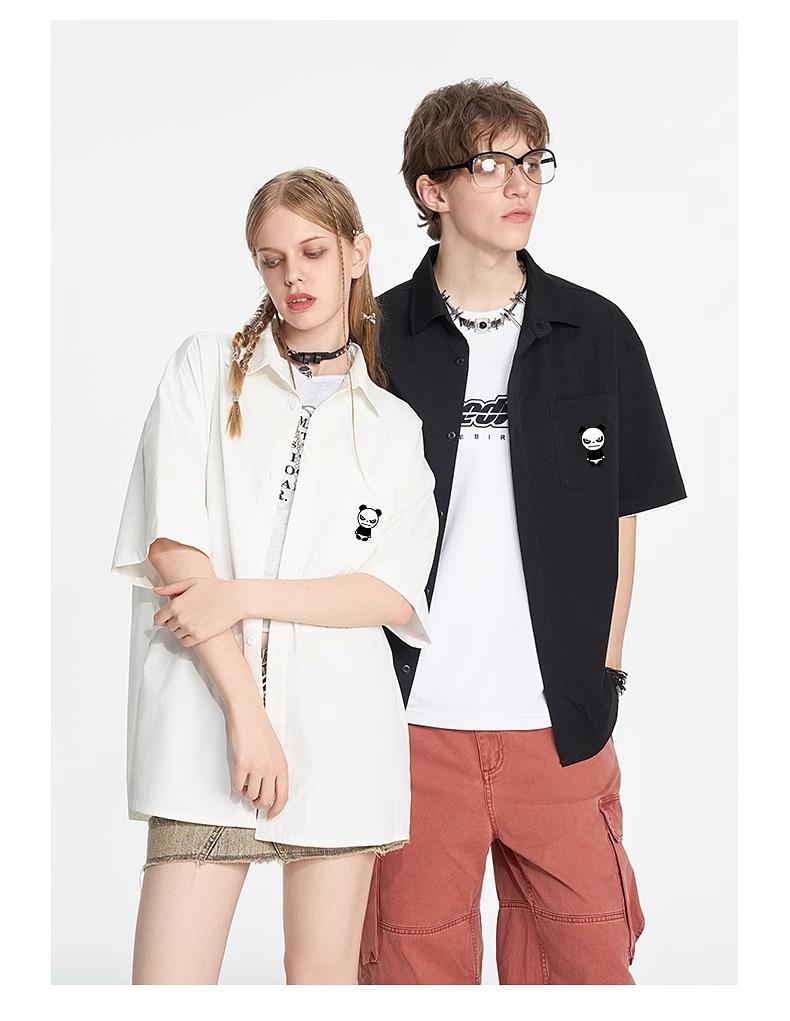 HIPANDA Anti-wrinkle Cool-Feeling Loose Collared Short-Sleeved Shirt