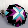 1pc Geometric Pattern Automatic Umbrella - Stylish, Durable, with 8-Rib Manual Open Design, Elegant Black Handleyy250920113