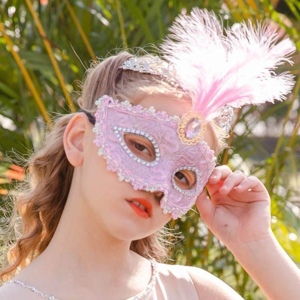 1Pcs Peacock Feathers Party Mask Lace Masquerade Mask New Half Face Mask For Adult Child