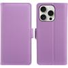 For iPhone 14 Pro Max Wallet Case with Dual Magnetic Clasp Litchi Textured Leather Flip Stand Phone Cover