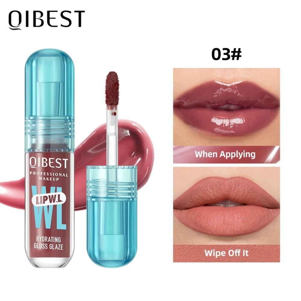 Новый зеркальный блеск для губ QIBEST Crystal, стойкий, водянистый, с эффектом увеличения, увлажняющий бальзам, тинт для губ