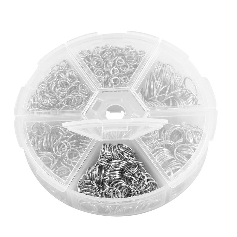 Тренд 2025 1390 шт. Соединительные кольца O-ring Металлические разомкнутые соединительные кольца Набор Металлические соединительные кольца для изготовления ювелирных изделий Соединители