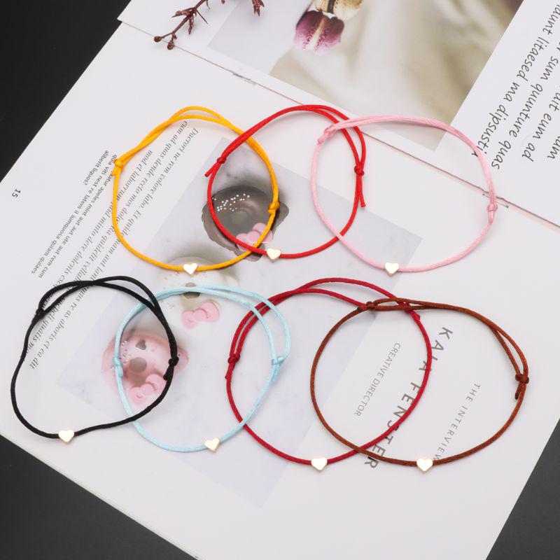 Lucky Kabbalah Heart Charm Weave Red String Love Bracelet Friendship Jewelry