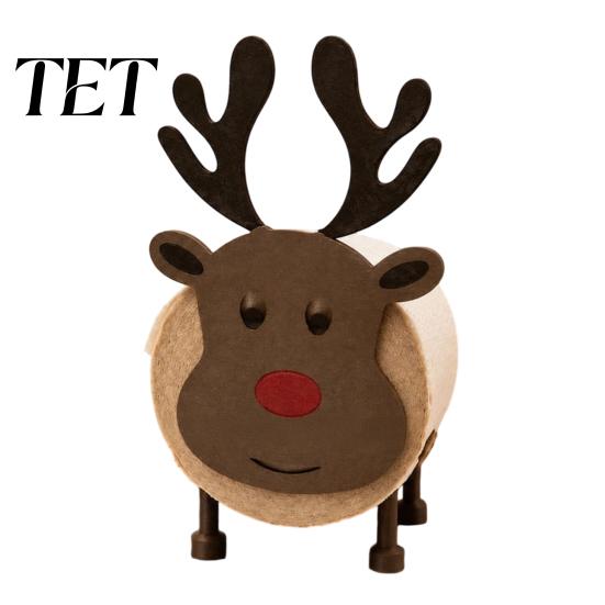 Kitchen Counter Organizer Reindeer Paper Towel Holder, 3D Printed Standing Tissue Dispenser, Retro Holder Stand Style Decorative Roll for Bathroom And
