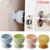 2Pcs Cup Door Knob Covers Rubber Wall Protector Door Handle Stopper Crash P QO