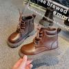 Children's Boots for Girls Toddlers Causal Leather Boots Fashion Round-toe Thick Bottom Kids Solid Color Ankle Boots Versatile