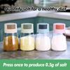 1PCS Kitchen Quantitative Seasoning Jar Glass Press Control Salt Bottle Metering And Sprinkling Salt Seasoning Bottle