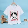 Anime Luffy Zoro Boy T Shirt One Piece Short Sleeve White Tops Summer Children Clothes Toddler Cotton Tee Shirts Baby Clothing