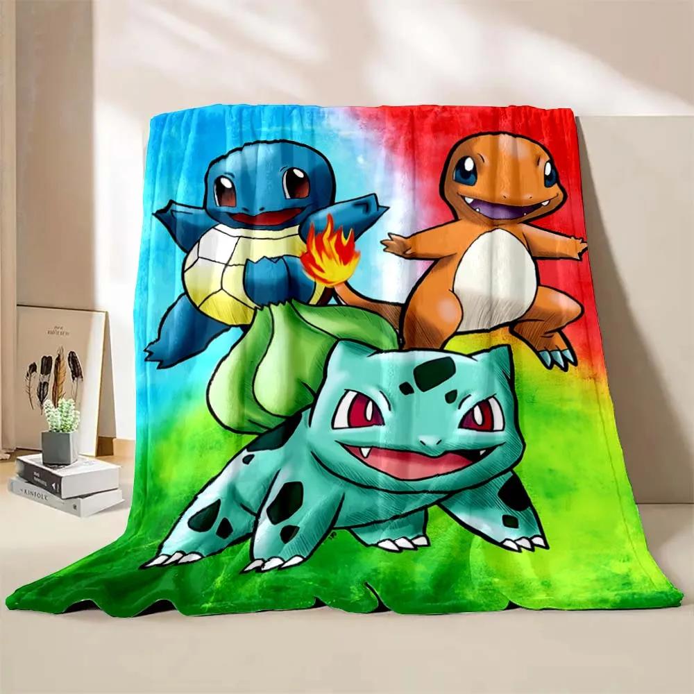 Cute Pokémon Bulbasaur Print Blanket Children Adult Blanket Soft Warm for Bed Sofa Travel Cover Blanket Children's Luxury Gifts