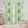 2pcs,2D plane printing Curtains Digital Printed Christmas Tree Snowflakes (2) Versatile 100% Polyester (without rod) Art Deco