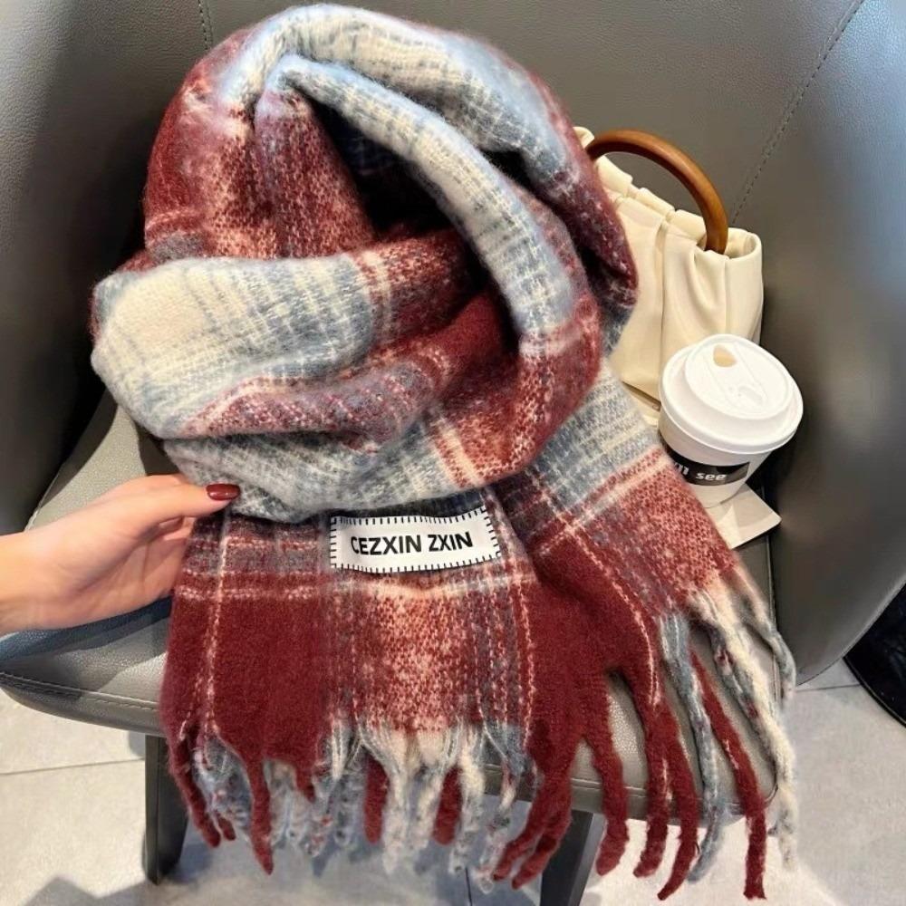 Warm Long Tassel Scarves Windproof Neck Warmer New Shawl Wrap Autumn and Winter
