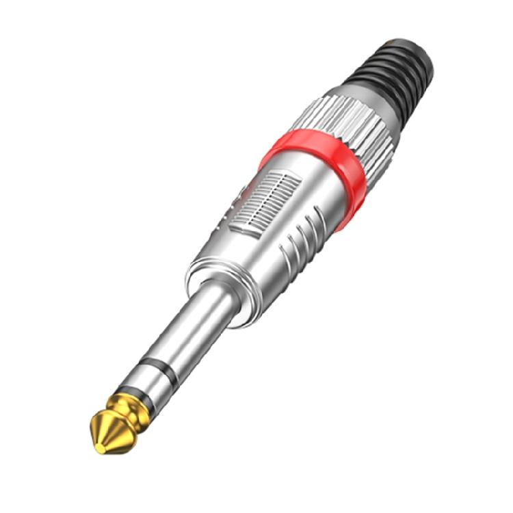 Professional Male Connector 6.35mm Gold Contacts Metal Housing Secure Threaded For Broadcasters Live Sound