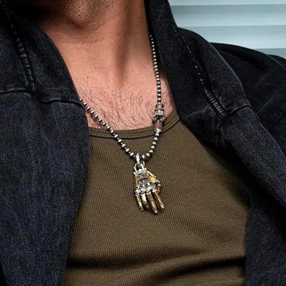 Portable Mechanical Bionic Hand Pendant Jewelry Accessories Steampunk Mechanical Hands Necklace