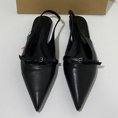 Летние женские сандалии на плоской подошве с острым носком и ремешком на спине, брендовый дизайн, удобная повседневная женская обувь с открытой пяткой