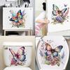 Toilet Stickers, Self-Adhesive Butterfly Flower Stickers, DIY Removable Flying Butterfly Wall Decals, Lightweight Stickers