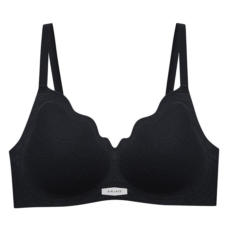 Traceless steel rim underwear women gather latex anti-sagging fixed cup adjustment new bra thin and comfortable