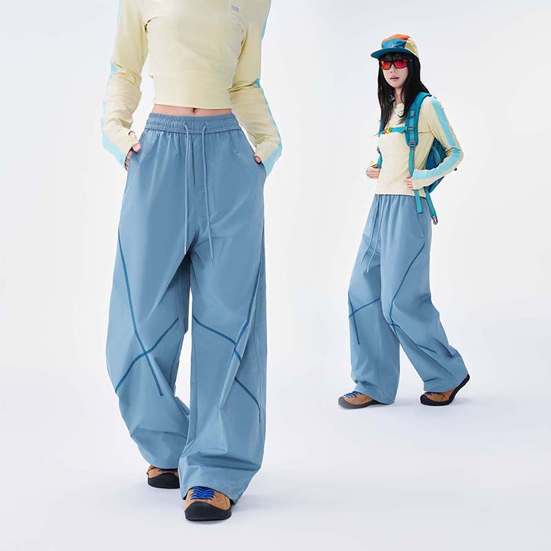 Women's Pants, American Straight Leg Work Pants, Loose Paratrooper Pants, Hong Kong Style Functional Casual Pants