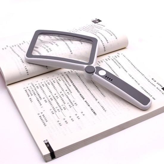 Увеличительное стекло со светодиодной подсветкой. Складная конструкция ручки. Увеличение высокой мощности. Легкая ручная лупа. Помощь при чтении для пожилых людей.