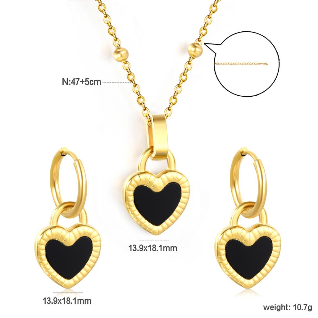 Luxury Fashion Clover Earrings And Necklace Jewelry Set Elegant Earring Gift Box