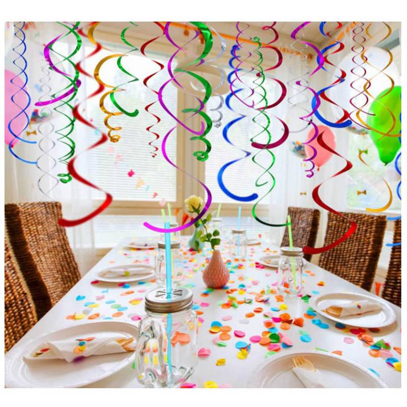 Hanging Spiral Ceiling Supplies Wedding 6PCS Decoration Party Birthday Swirls Pendant