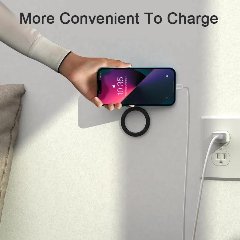 Круглое Сильное Магнитное Кольцо Настенное для Magsafe iPhone 14 15 Pro Max Samsung Xiaomi Портативное Мощное Магнитное Автомобильное Крепление Универсальное