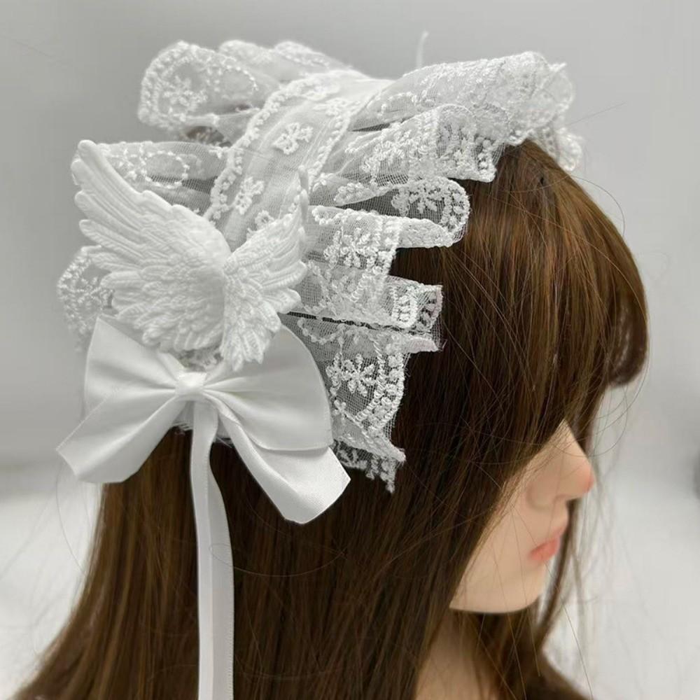 Gothic Cosplay Headdress Lace Hair Band New Lolita Wing Angel Headband Headwear