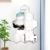 12Pcs Hexagon Acrylic Mirror 3D Wall Sticker Mirror Home Decoration DIY Removable Mirror for Living-Room Art Ornaments