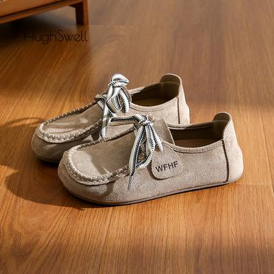 Модные женские мокасины на шнуровке из замшевой кожи цвета хаки в британском ретро-стиле, повседневные короткие ботинки, дизайнерские лоферы Birken