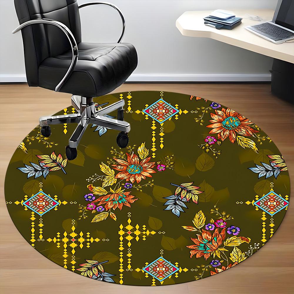 1pc Floral Pattern Chair Carpet for Office, Perfect for Office, Holiday Party Decoration Choice yy260314086