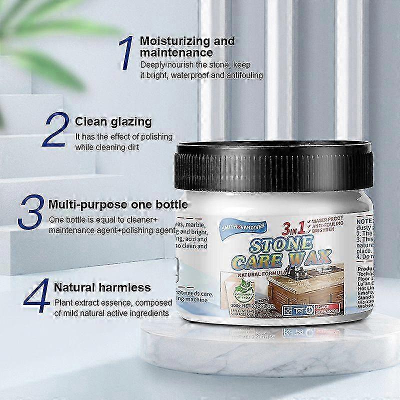 Stone Polishing Finishing Wax for Granite Marble Natural Stone, Enhance Shine & Seal Protection, 2025 Upgraded Formula, 500ml