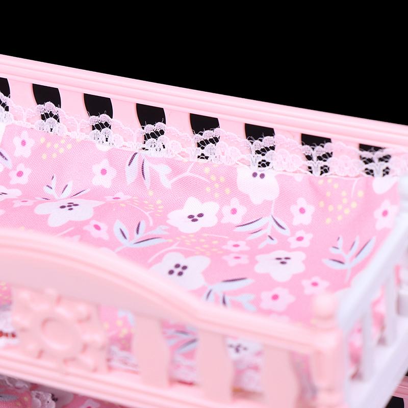 Creative Doll Double Bed Sheet Pillow Bunk Bed Toy Play House Accessories