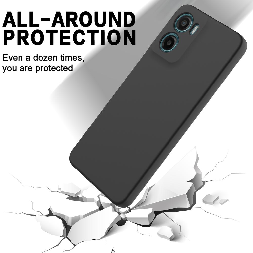 For Motorola Moto G06 Power 4G Liquid Silicone Case Phone Back Cover with Hand Strap