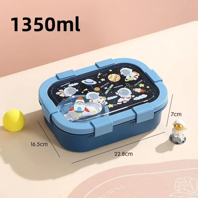 Bento Box Plastic Large Capacity Lunch Box with Soup Bowl and Spoon Children School Picnic Compartment Food Container Gifts