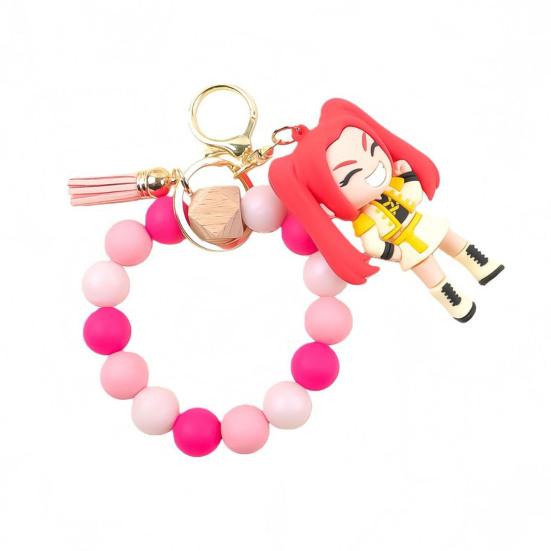 Keychain Pendant Anime Doll Charm Beads Bracelet Key Chain Party Favor Keyring Bag Charm Backpack Accessory