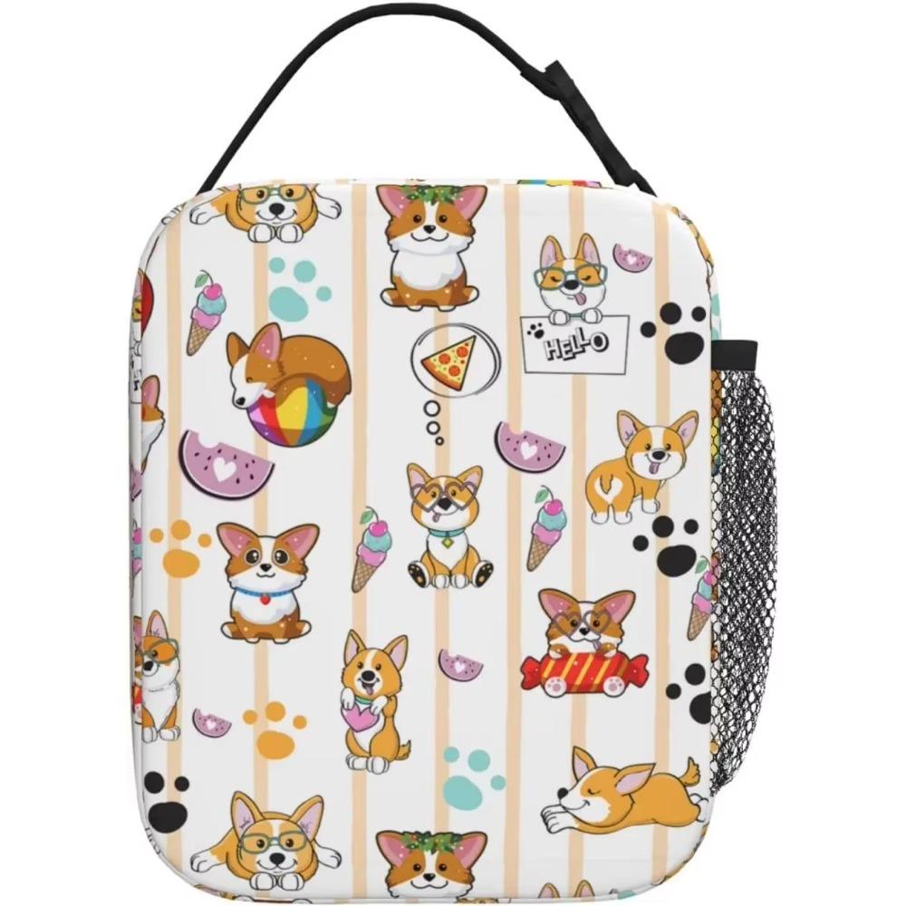 Милая сумка для ланча Corgi, портативная изолированная коробка для ланча для женщин, мальчиков, девочек, многоразовая термосумка для бенто или для путешествий, пикника, работы