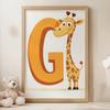 Plakat Litera G Z Żyrafą Plakat Litera G Z Żyrafą, 40X50 Cm, Bez Ramy, Papier Matowy 230 Gsm