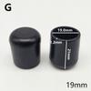 10Pcs Furniture Feet Floor Protectors Non-Slip Round Tube Caps Black Chair Leg Cover Cover