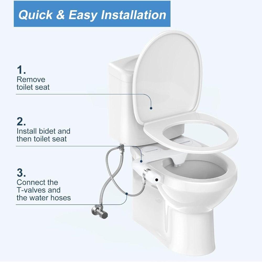 Non-Electric Toilet Bidet Sprayer Dual Nozzle Toilets Cleaning Nozzle Toilet Seat Attachment