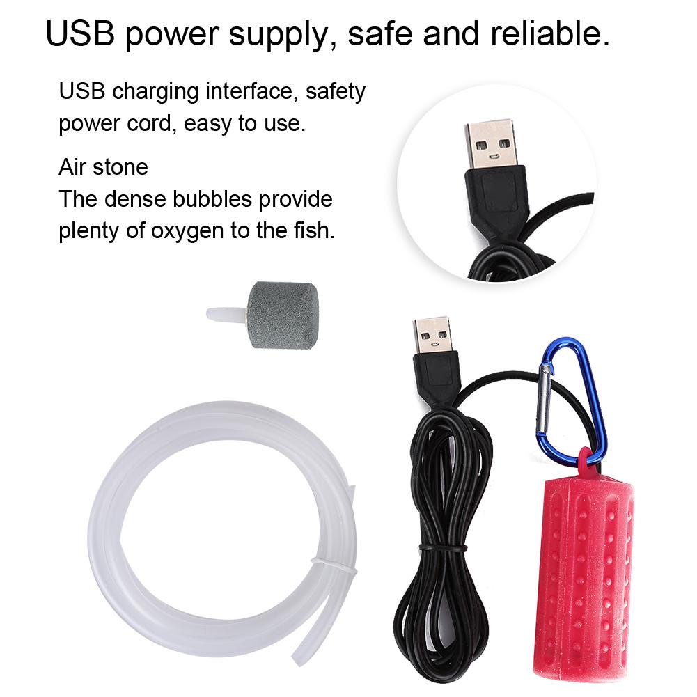 USB Charging Increase Oxygen Pump Mute Work Equipment for Fish Tank AquariumUSB Air Pump