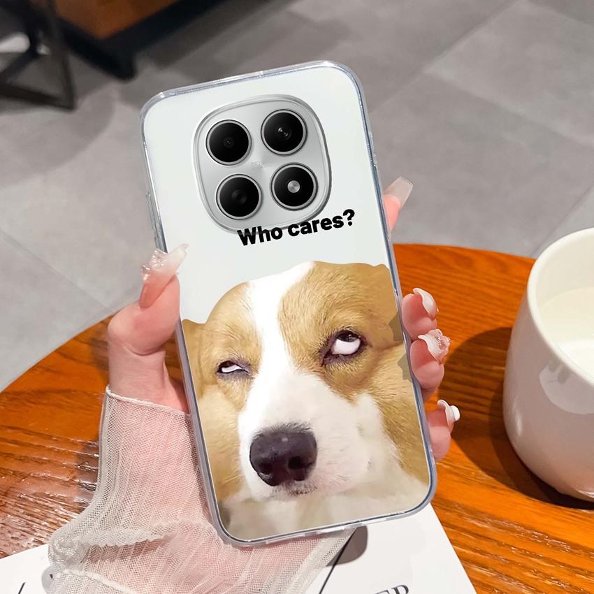 Подходит для Redmi Note 15 14 Pro 14S 15 15C A5 A1 Популярный Креативный Чехол для Телефона с Буквами и Узорами Прозрачный Силиконовый Нескользящий Чехол для Корпуса Redmi